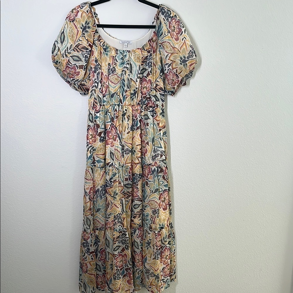 Patrons of Peace Spring Tropical Floral Midi Maxi Dress Size M